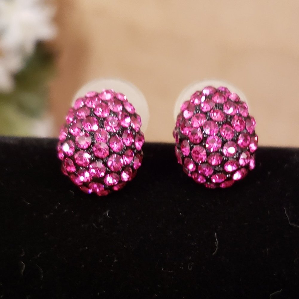 Crystal Fuschia Pink Earrings